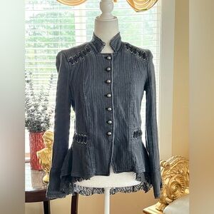 Free People Black Military Style Jacket